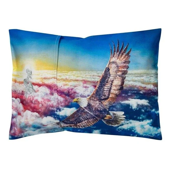 My Pillow Roll & Go Pillowcase Land Of The Free 12”x18” Patriotic Eagle Sky NEW - Picture 2 of 5